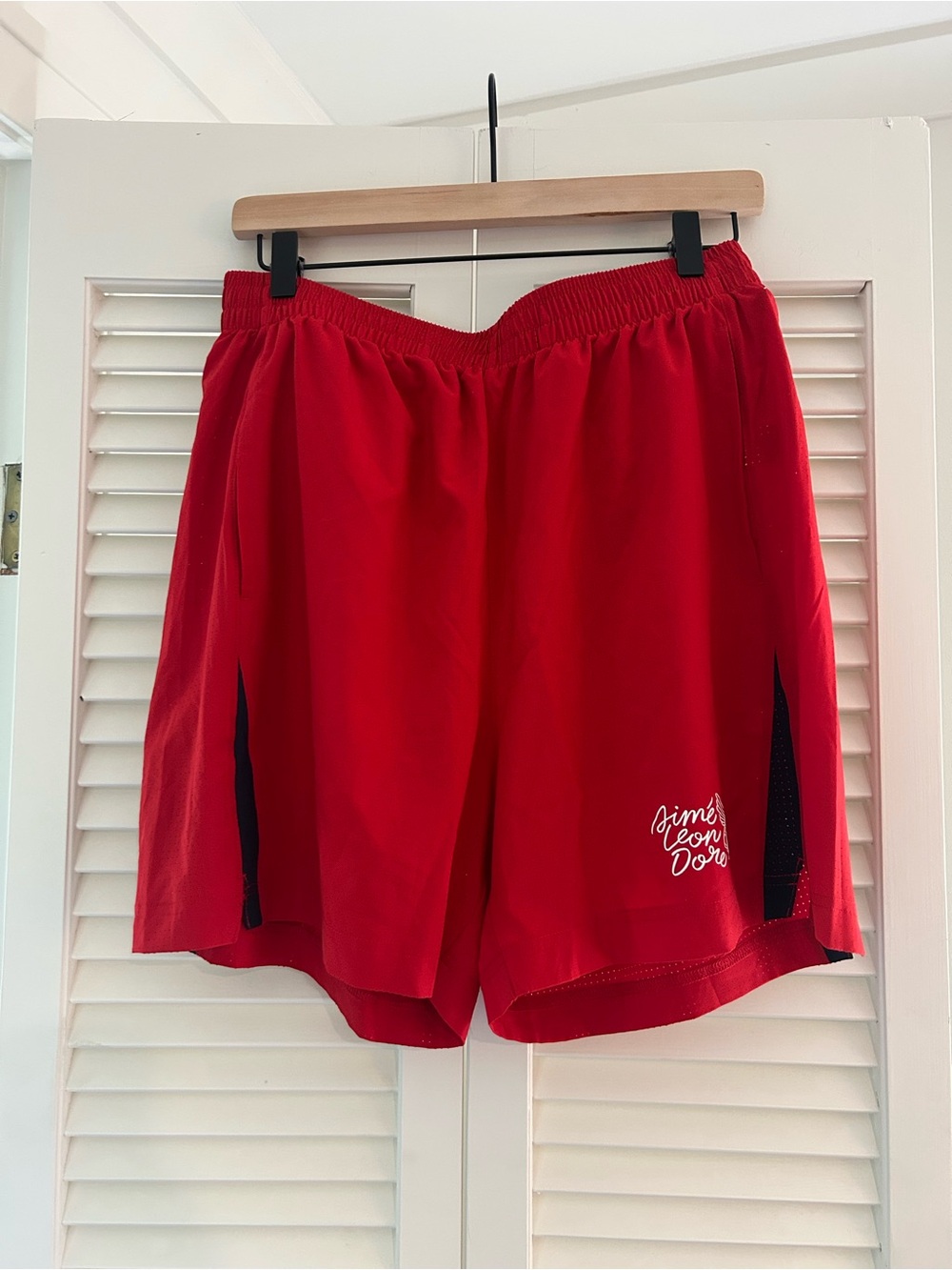 Aimé Leon Dore Wingfoot Logo Print Shorts Cherry Red Small FW24 ALD